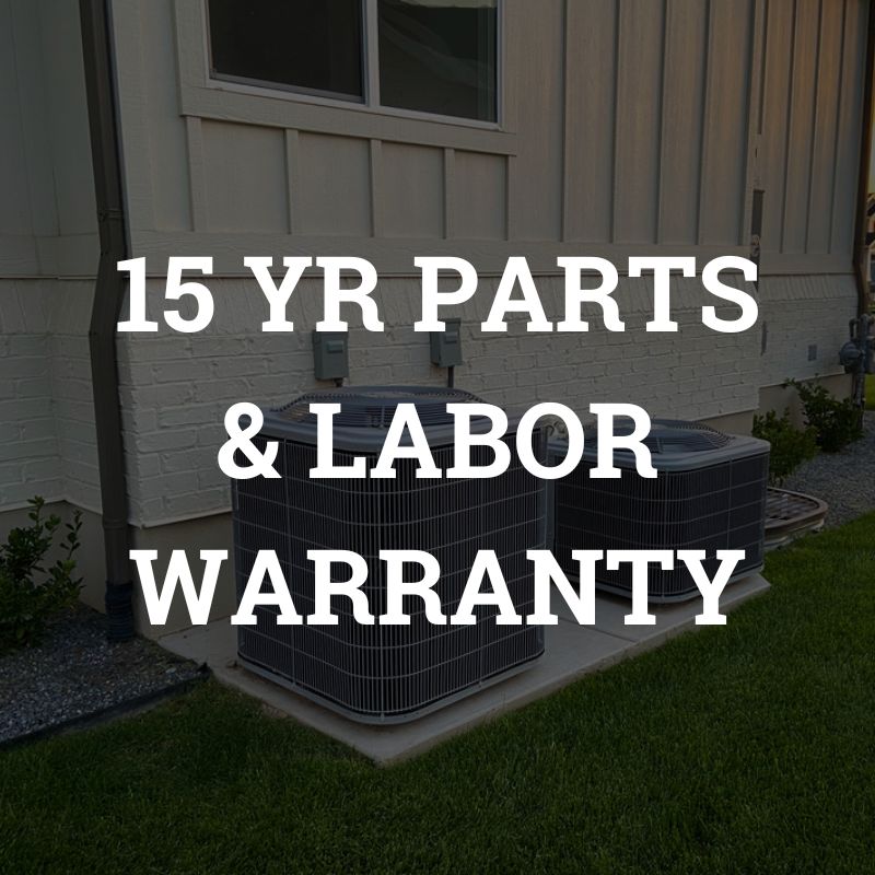 We offer 15 year parts and labor warranty on all installs.